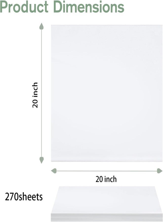 Simetufy White Tissue Paper for Gift Bags, 270 Sheets 20" x 20" White Wrapping Paper for Packaging, Gift Wrapping Tissue Paper Bulk for Crafts Mother's Day Birthday Wedding Holiday Christmas Decor DIY - Image 2